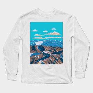 The Andes Mountain or Andean Mountain Range in Chile and Argentina WPA Art Deco Poster Long Sleeve T-Shirt